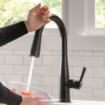 Delta Essa Single Handle Pull-Down Kitchen Faucet with Touch2O Technology in Matte Black, 9113T-BL-DST, MRSP: $728, FINAL PRICE: $ + TAX