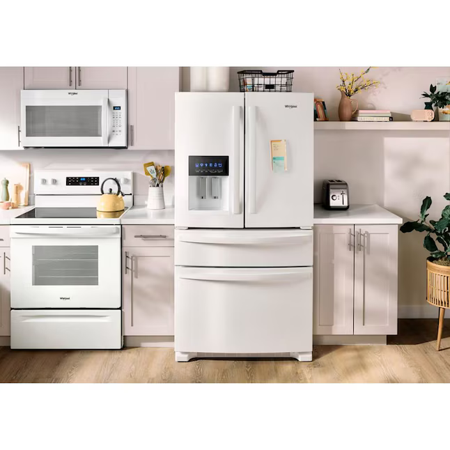 Whirlpool Standard-Depth 24.5-cu ft 4-Door 36-in French Door Refrigerator with Ice Maker with Water and Ice Dispenser (White), WRMF3636RW *JR2512, Retail: $2,999.00, FINAL PRICE: $1,399.99 + TAX