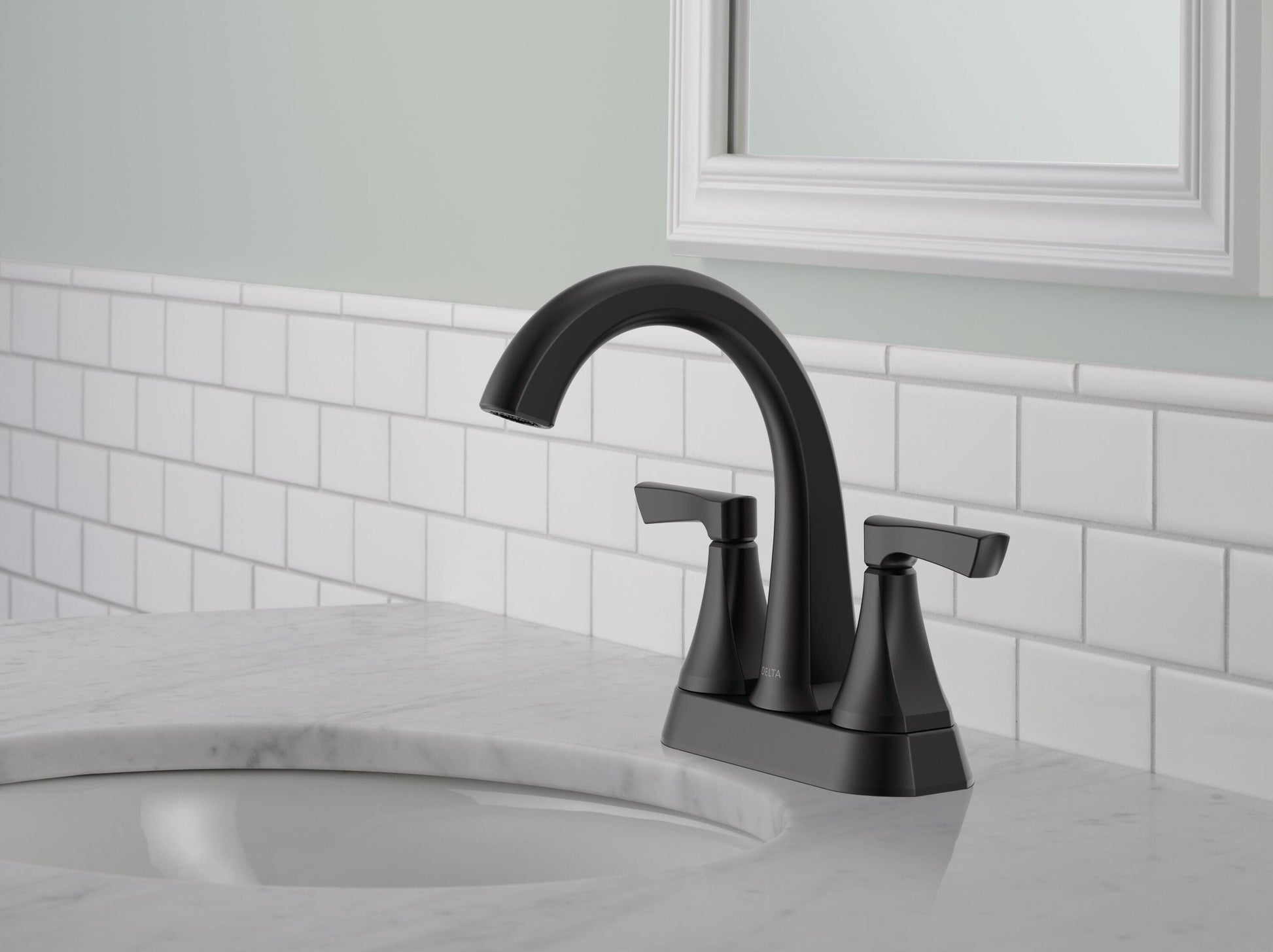Delta Arcadia Two Handle Centerset Bathroom Faucet in Matte Black, 25892LF-BL, MSRP: $