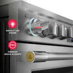 Frigidaire Professional 30-in Glass Top 5 burners 6.2-cu ft Air Fry Convection Oven Slide-In Electric Range with