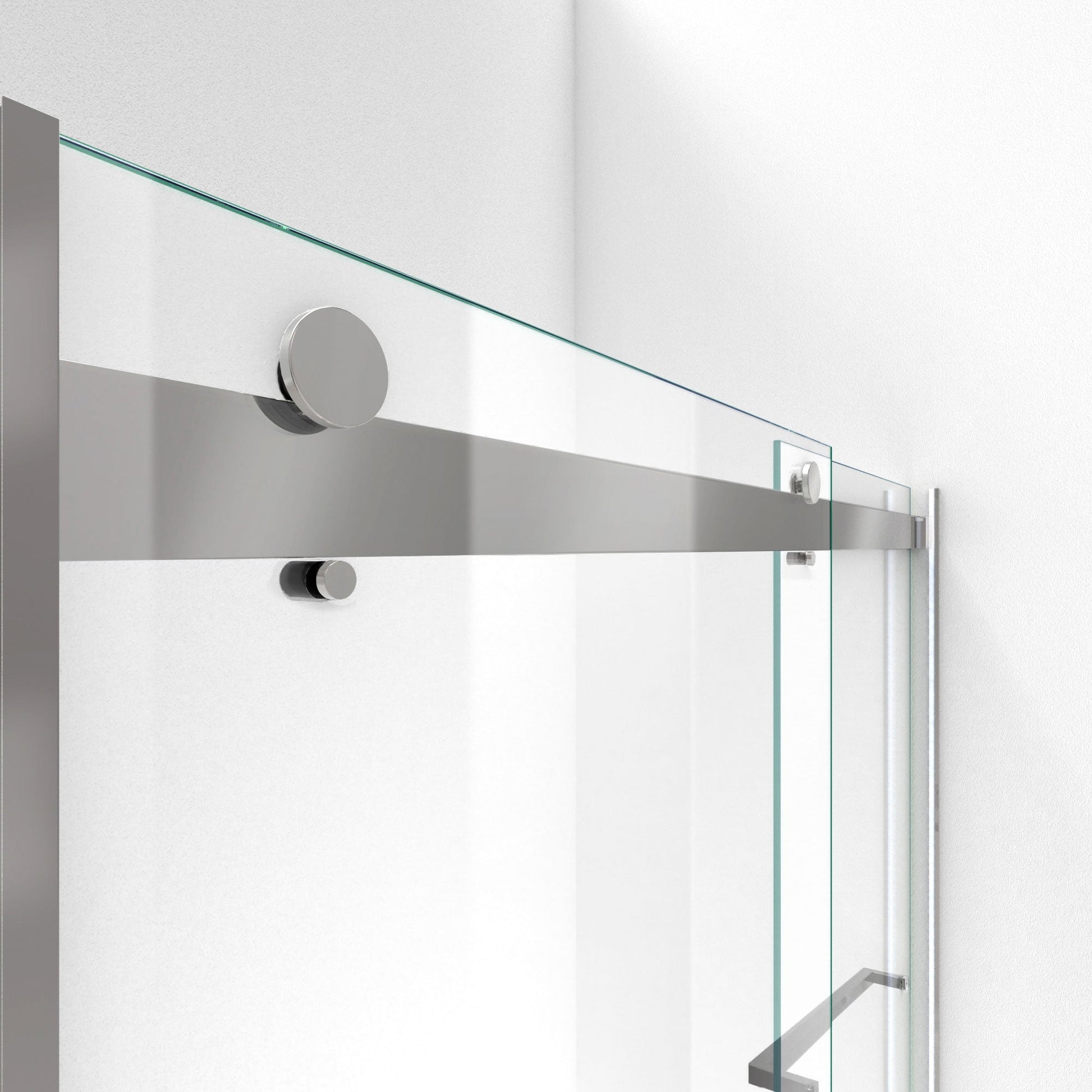 DreamLine Essence Brushed Nickel 56-in to 60-in W x 76.0-in H Frameless Clear Glass Bypass Sliding Shower door