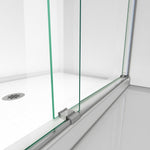 DreamLine Essence Brushed Nickel 56-in to 60-in W x 76.0-in H Frameless Clear Glass Bypass Sliding Shower door