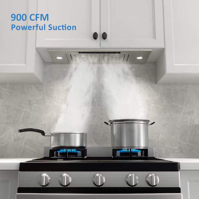 VIKIO 30-in Convertible 900-CFM Stainless Steel Insert Under Cabinet Range Hood with Charcoal Filter, E691-30-F82  RB12-30T  VKARB1230ST VIKB0130S *JR2508, Retail: $299.00, FINAL PRICE: $179.99 + TAX