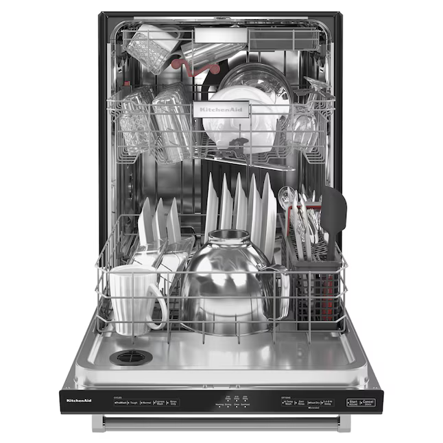 KitchenAid 24-in Top Control Built-in Dishwasher With Third Rack (Black Stainless Steel with PRINTSHIELD) 44-dBA, KDTM404KBS/3 *JR2509, Retail: $1,449.00, FINAL PRICE: $799.99 + TAX