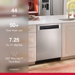 KitchenAid Eco Series 360 MAX JETS 24-in Top Control Built-in Dishwasher With Third Rack (Stainless Steel with PRINTSHIELD Finish) 44-dBA, KDPM604KPS/3 *JR2507, Retail: $1,449.00, FINAL PRICE: $749.99 + TAX