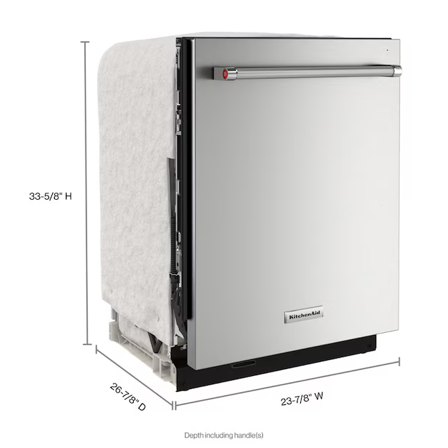 KitchenAid Eco Series 24-in Top Control Built-in Dishwasher (PRINTSHIELD Finish Stainless Steel) With Third Rack 44-dBA, KDTM704KPS *JR2510, Retail: $1,649.00, FINAL PRICE: $799.99 + TAX