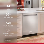 KitchenAid Eco Series 24-in Top Control Built-in Dishwasher (PRINTSHIELD Finish Stainless Steel) With Third Rack 44-dBA, KDTM704KPS *JR2510, Retail: $1,649.00, FINAL PRICE: $799.99 + TAX