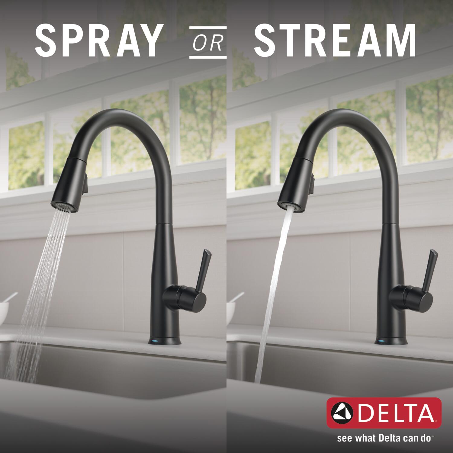 Delta Essa Single Handle Pull-Down Kitchen Faucet with Touch2O Technology in Matte Black, 9113T-BL-DST, MRSP: $728, FINAL PRICE: $ + TAX