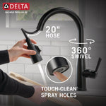 Delta Essa Single Handle Pull-Down Kitchen Faucet with Touch2O Technology in Matte Black, 9113T-BL-DST, MRSP: $728, FINAL PRICE: $ + TAX