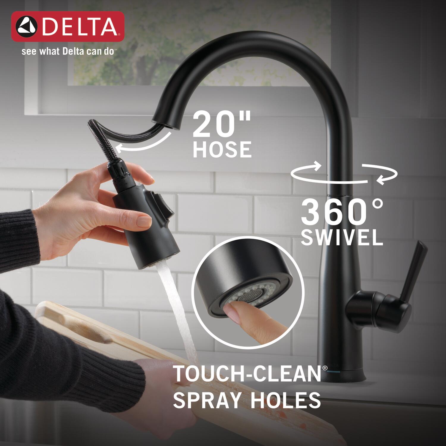 Delta Essa Single Handle Pull-Down Kitchen Faucet with Touch2O Technology in Matte Black, 9113T-BL-DST, MRSP: $728, FINAL PRICE: $ + TAX
