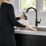 Delta Essa Single Handle Pull-Down Kitchen Faucet with Touch2O Technology in Matte Black, 9113T-BL-DST, MRSP: $728, FINAL PRICE: $ + TAX