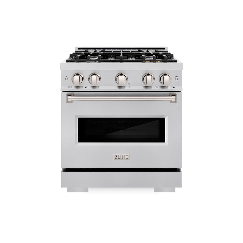 ZLINE KITCHEN & BATH Classic 30-in Standard 4 burners Convection Oven Freestanding Dual Fuel Range ( Stainless Steel )