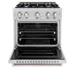 ZLINE KITCHEN & BATH Classic 30-in Standard 4 burners Convection Oven Freestanding Dual Fuel Range ( Stainless Steel )