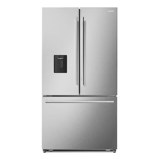 Cosmo Counter-Depth 22.4-cu ft 3-Door French Door Refrigerator with Ice Maker with Water Dispenser (Stainless Steel), COS-FDR223GWSS *JR2509, Retail: $3,149.99, FINAL PRICE: $1,499.99 + TAX