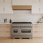 ZLINE KITCHEN & BATH Classic 48-in Standard 4.2-cu ft / 2.5-cu ft Convection Oven Freestanding Double Oven Dual Fuel Range ( Stainless Steel )