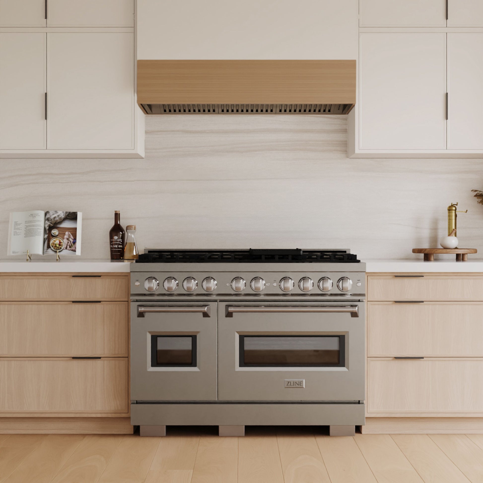 ZLINE KITCHEN & BATH Classic 48-in Standard 4.2-cu ft / 2.5-cu ft Convection Oven Freestanding Double Oven Dual Fuel Range ( Stainless Steel )