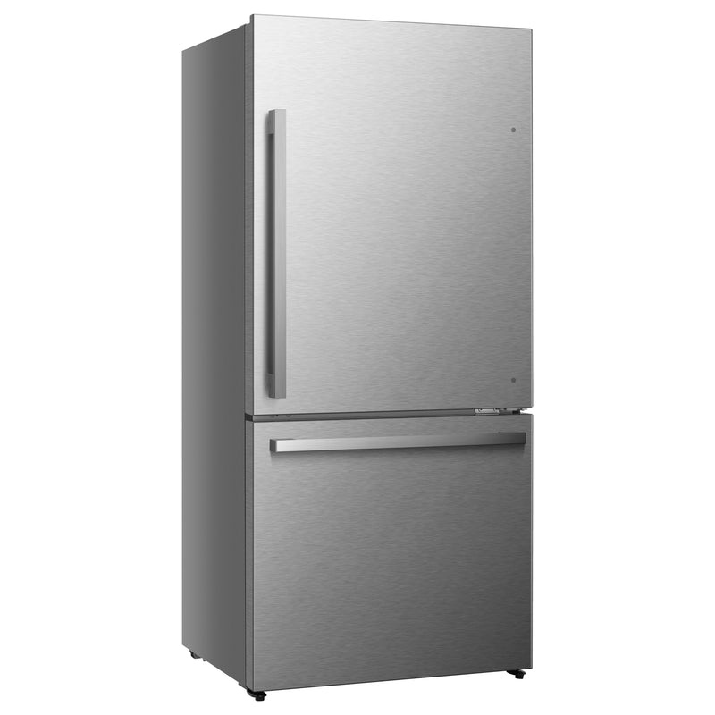 Hisense 17.2-cu ft Counter-Depth 32-in Wide Bottom-Freezer Refrigerator Fingerprint Resistant Stainless Steel ) ENERGY STAR Certified