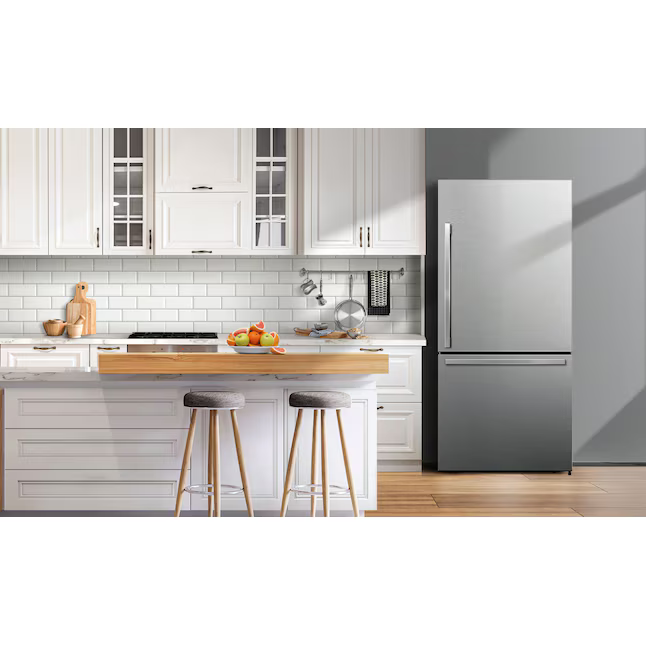 Hisense 17.2-cu ft Counter-Depth 32-in Bottom-Freezer Refrigerator (Fingerprint Resistant Stainless Steel), HRB171N6ASE *JR2511, Retail: $1,099.00, FINAL PRICE: $699.99 + TAX