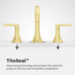 Pfister Vaneri Brushed Gold Widespread 2-handle WaterSense High-arc Bathroom Sink Faucet with Drain