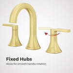 Pfister Vaneri Brushed Gold Widespread 2-handle WaterSense High-arc Bathroom Sink Faucet with Drain