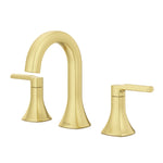 Pfister Vaneri Brushed Gold Widespread 2-handle WaterSense High-arc Bathroom Sink Faucet with Drain