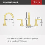 Pfister Vaneri Brushed Gold Widespread 2-handle WaterSense High-arc Bathroom Sink Faucet with Drain