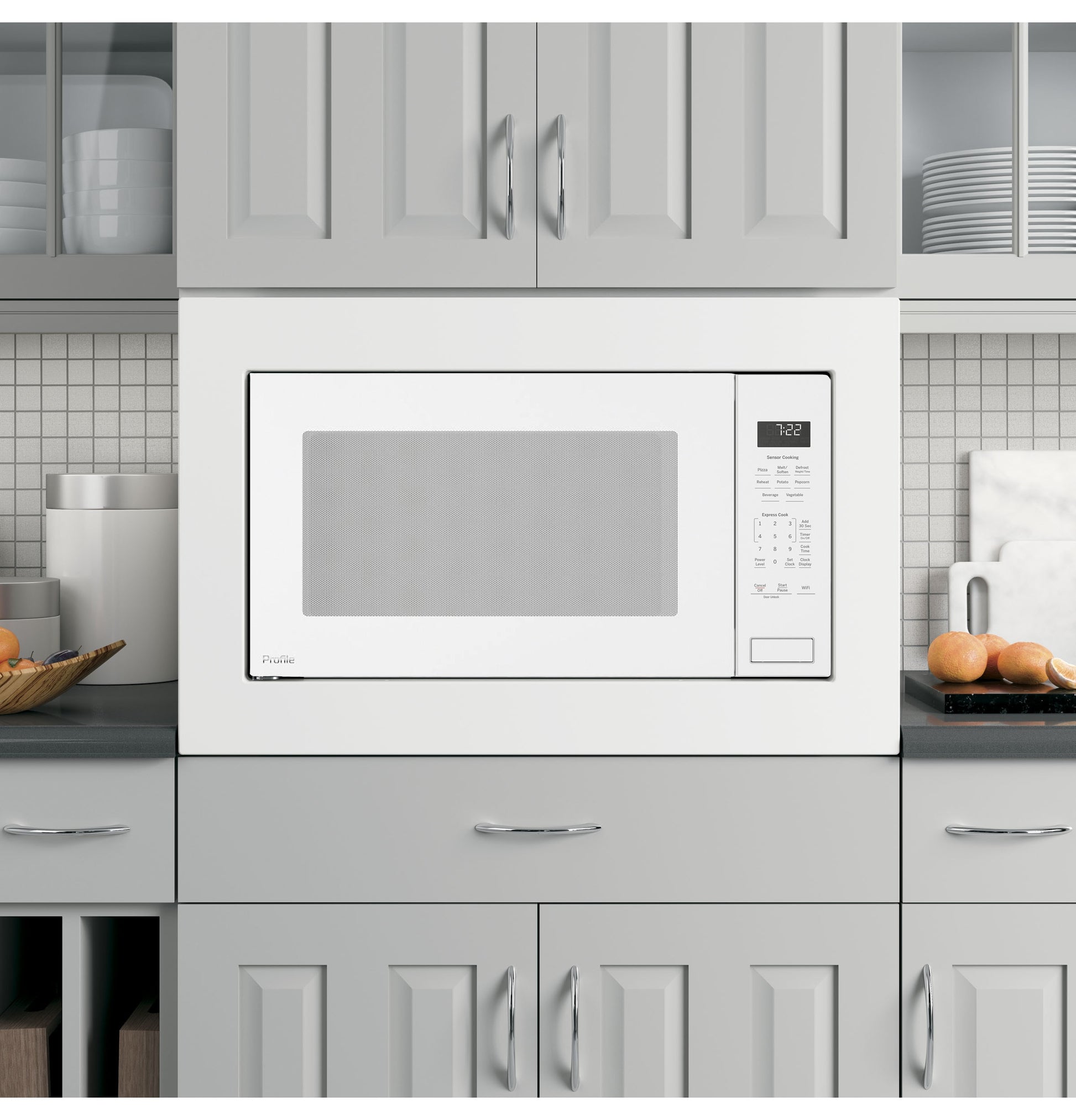 GE Profile 2.2-cu ft 1100 -Watt 24.1-in Built-In Microwave (White)