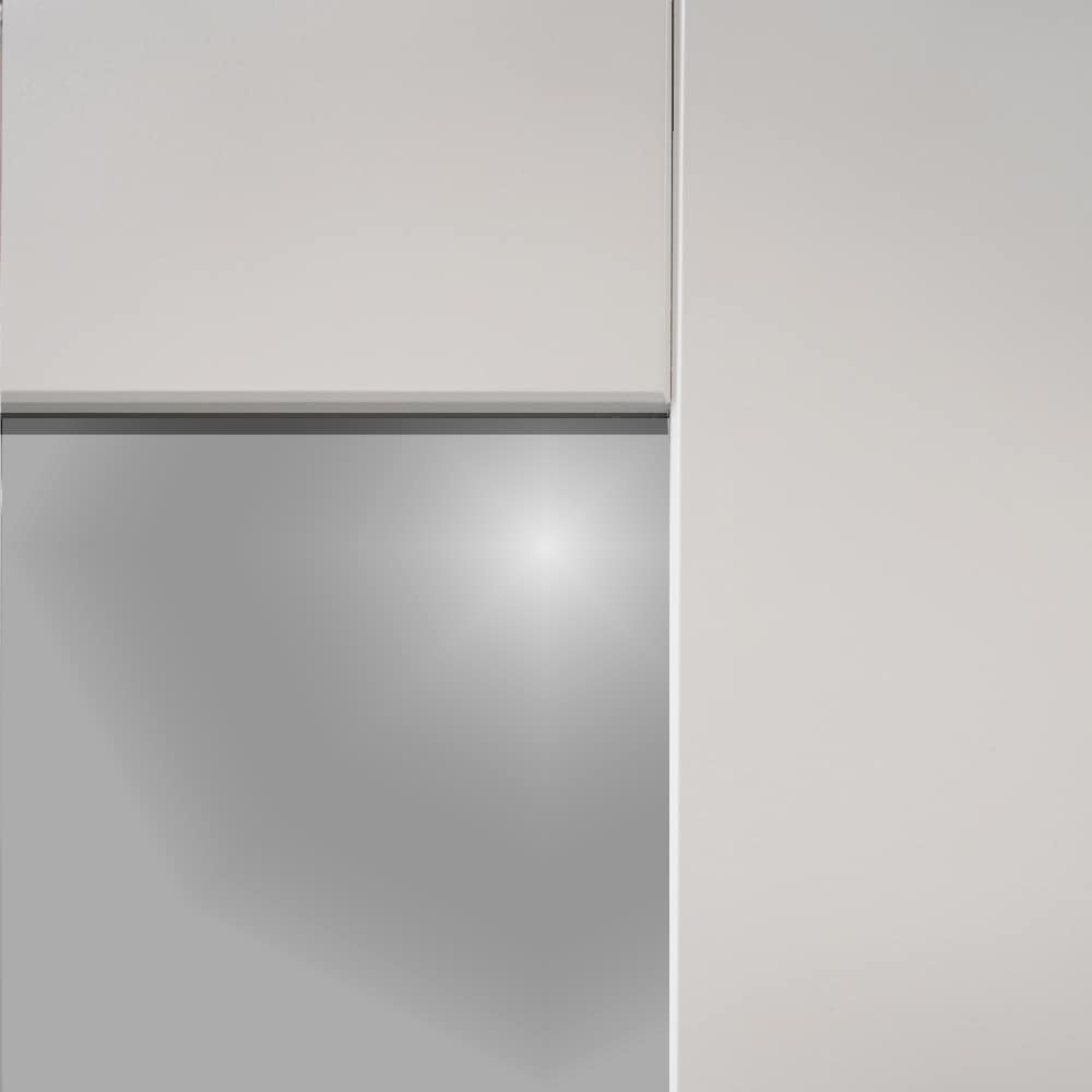 6573399  RELIABILT 32-in x 80-in Solid Core 3-panel Frosted glass Left Hand MDF Single Prehung Interior Door