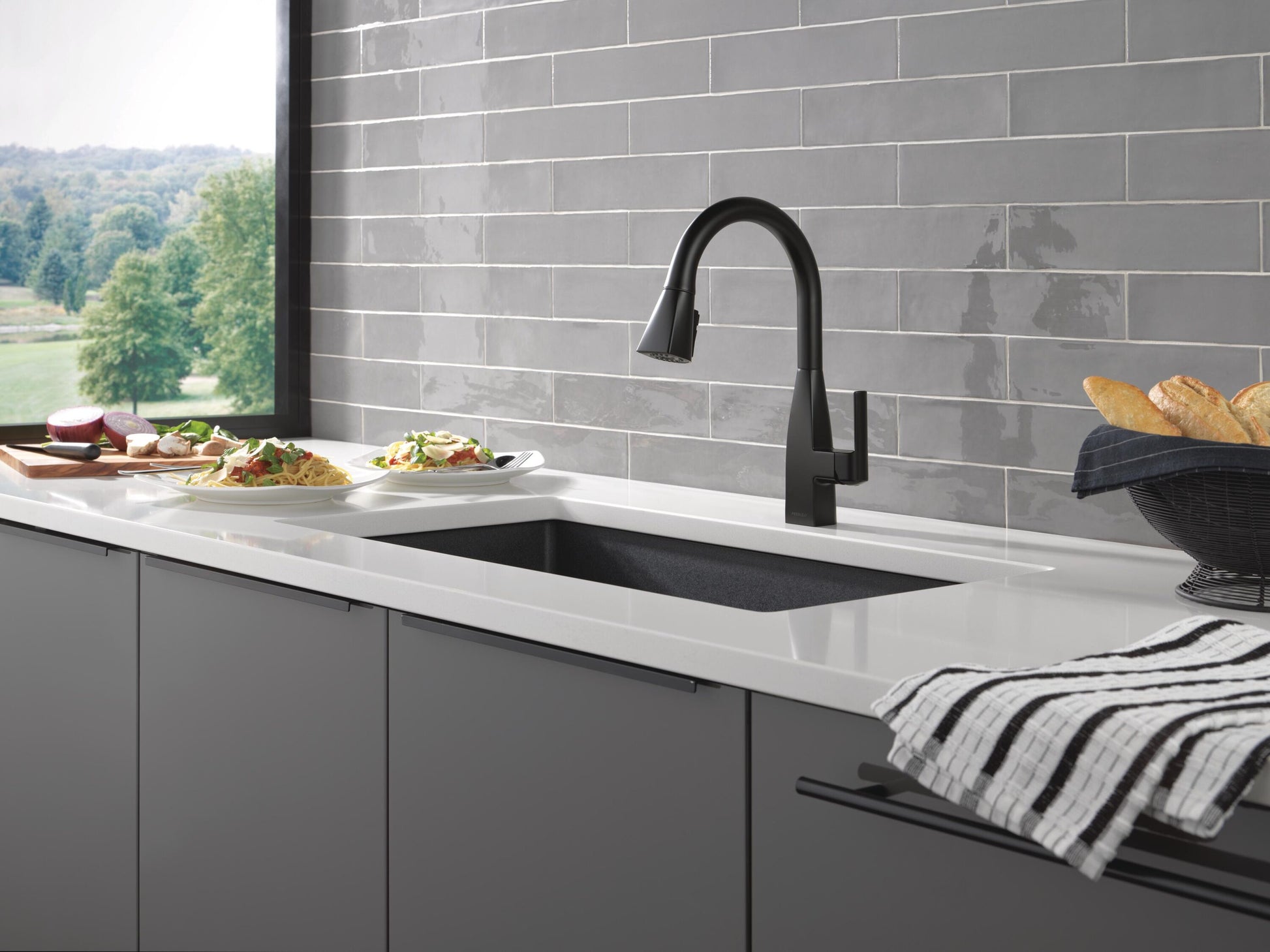 Peerless Xander Single-Handle Pull-Down Kitchen Faucet in Matte Black, P7919LF-BL, MSRP: $219, FINAL PRICE: $99.99 + TAX