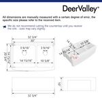 DeerValley Eclipse Undermount 33-in x 21-in Porcelain Double Offset Bowl Kitchen Sink, DV-1K705 *HD2509, Retail: $398.82 , FINAL PRICE: $199.99 + TAX