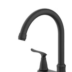 Project Source Laural Matte Black Double Handle Deck-mount Kitchen Faucet (Includes Side Sprayer), RETAIL: $99.00, FINAL PRICE: $54.99 + TAX