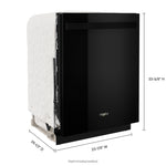 Whirlpool Eco Series 24-in Top Control Built-in Dishwasher ( Black ) With Third Rack, Sensor Cycle with AI Intelligent Wash, Soak and Clean , 47-Decibel