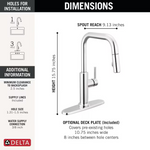 Delta Nicoli Chrome Single Handle Deck-mount Pull-down Kitchen Faucet with Sprayer (Includes Deck Plate), 19868LF #6605076 *JR2512, Retail: $185.82, FINAL PRICE: $129.99 + TAX