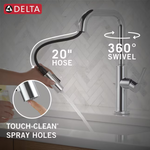 Delta Nicoli Chrome Single Handle Deck-mount Pull-down Kitchen Faucet with Sprayer (Includes Deck Plate), 19868LF #6605076 *JR2512, Retail: $185.82, FINAL PRICE: $129.99 + TAX