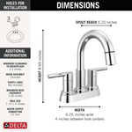 Delta Nicoli Two Handle Centerset Pull-Down Bathroom Faucet in Chrome, 25749LF-PD, MRSP: $233.2, FINAL PRICE: $ + TAX