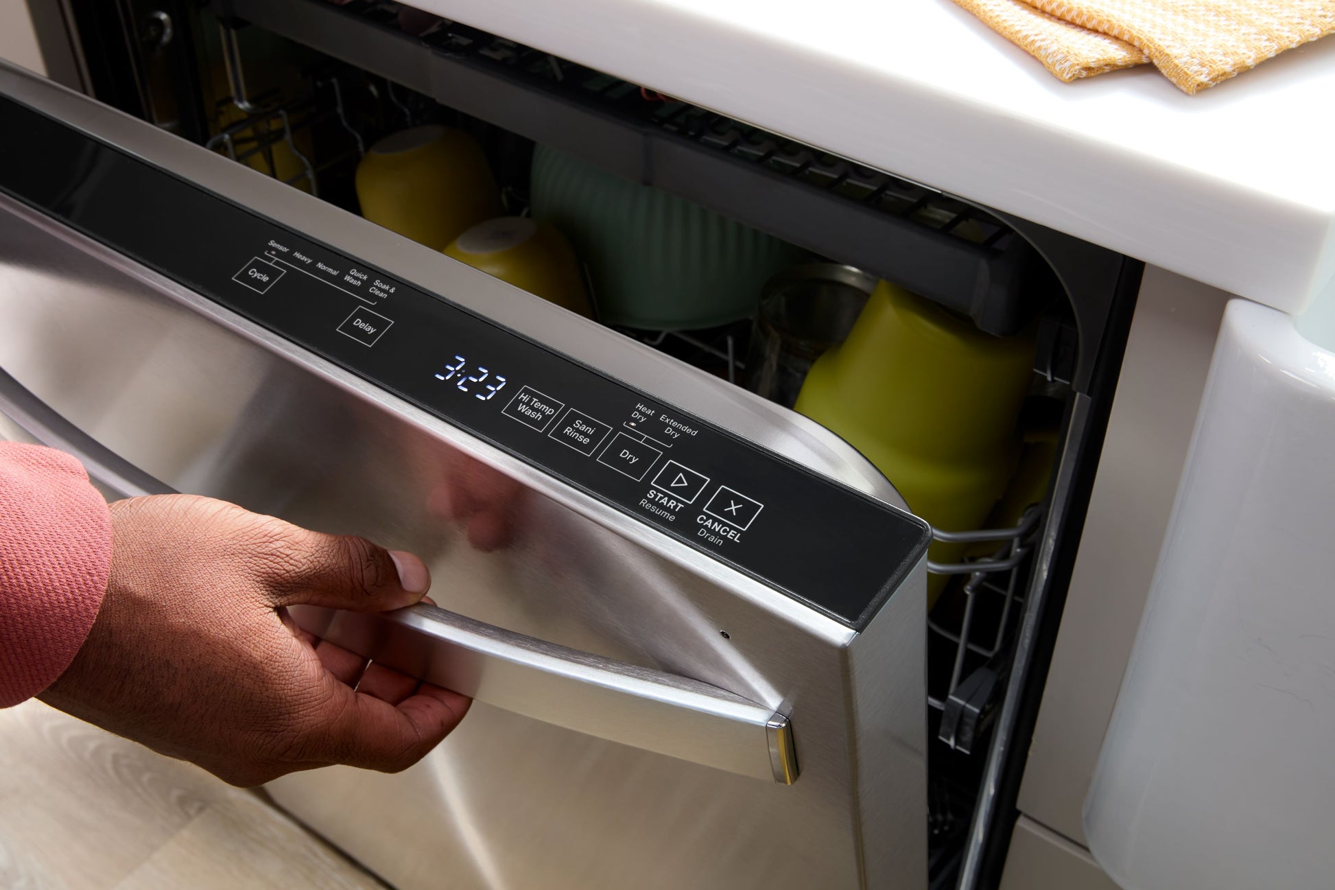 Whirlpool Eco Series 24-in Top Control Built-in Dishwasher (Black) With Third Rack, Sensor Cycle with AI Intelligent Wash, Soak and Clean , 47-Decibel