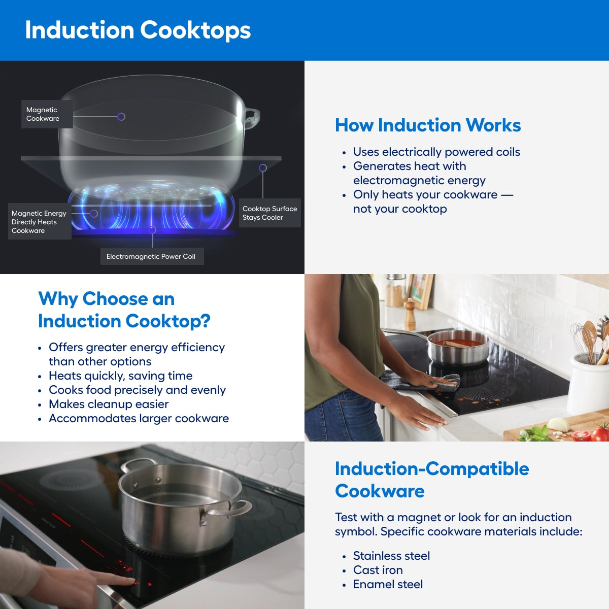 Whirlpool 30-in 4 burners Stainless steel Induction Cooktop