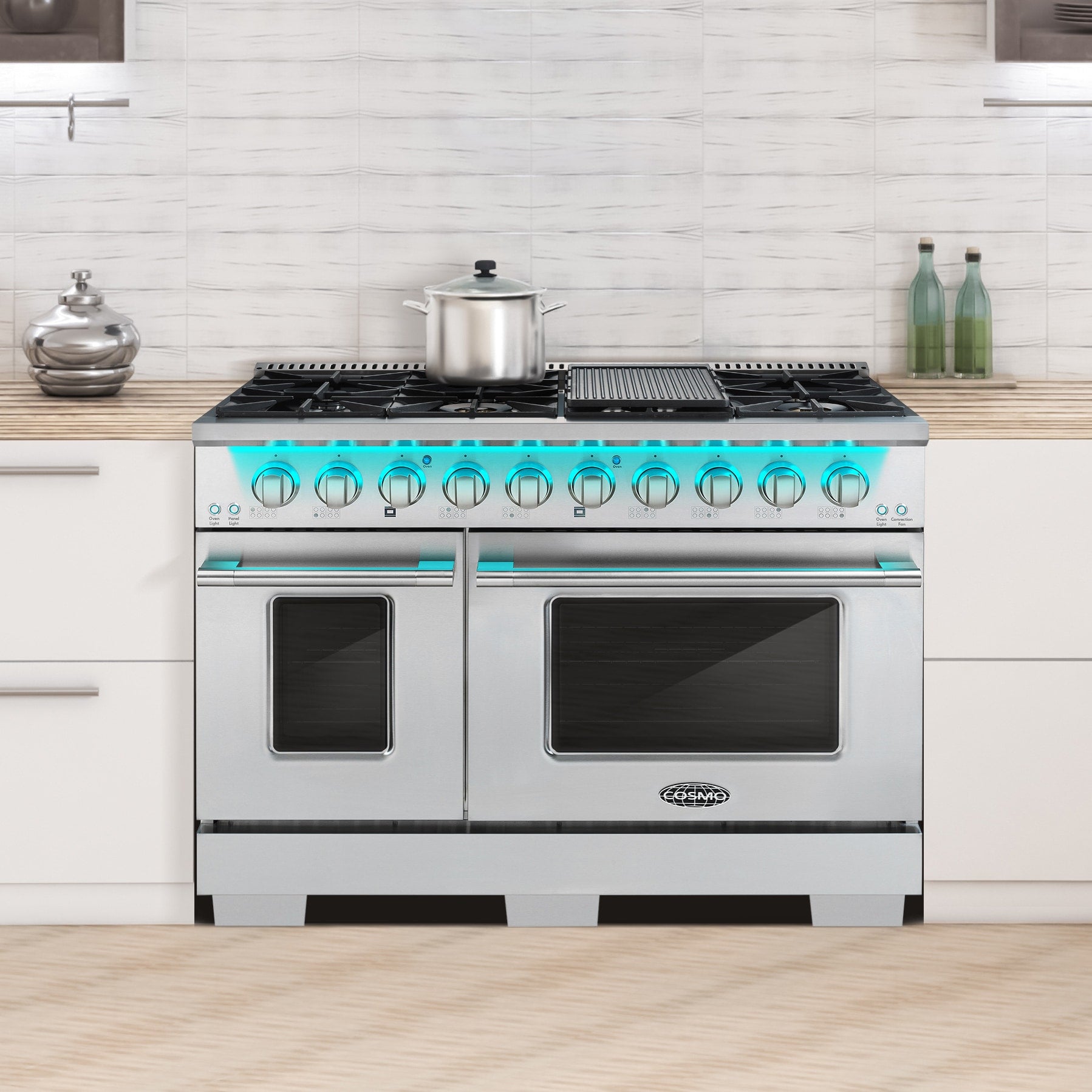 Cosmo Convection Oven Freestanding Double Oven Gas Range ( Stainless Steel )