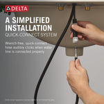 Delta Nicoli Two Handle Centerset Pull-Down Bathroom Faucet in Matte Black & Champagne Bronze