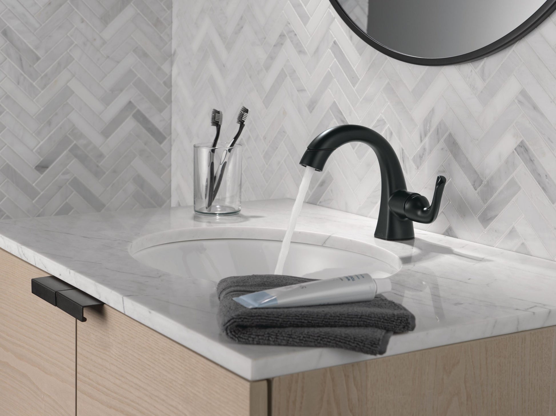 Delta Arvo Single Handle Pull-Down Bathroom Faucet in Matte Black, 15840LF-BLPD, MRSP: $328.45, FINAL PRICE: $69.99 + TAX