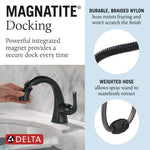 Delta Arvo Single Handle Pull-Down Bathroom Faucet in Matte Black, 15840LF-BLPD, MRSP: $328.45, FINAL PRICE: $69.99 + TAX