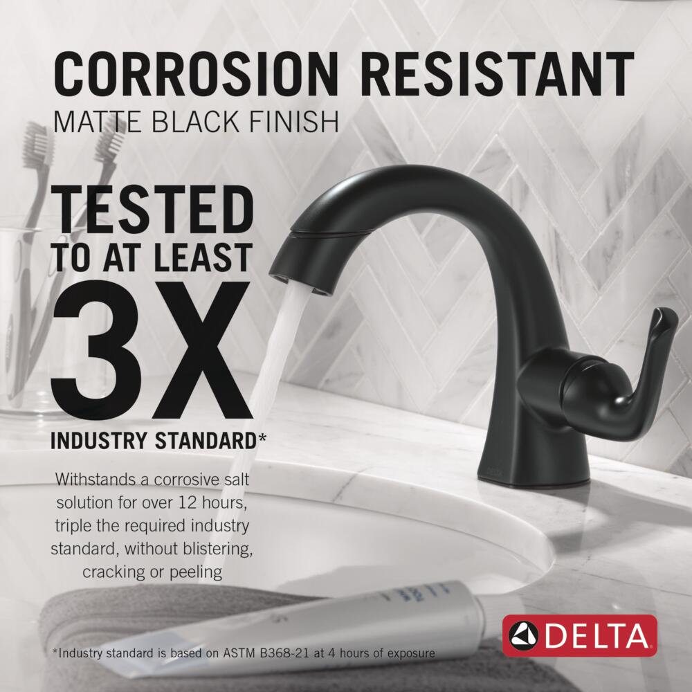 Delta Arvo Single Handle Pull-Down Bathroom Faucet in Matte Black, 15840LF-BLPD, MRSP: $328.45, FINAL PRICE: $69.99 + TAX
