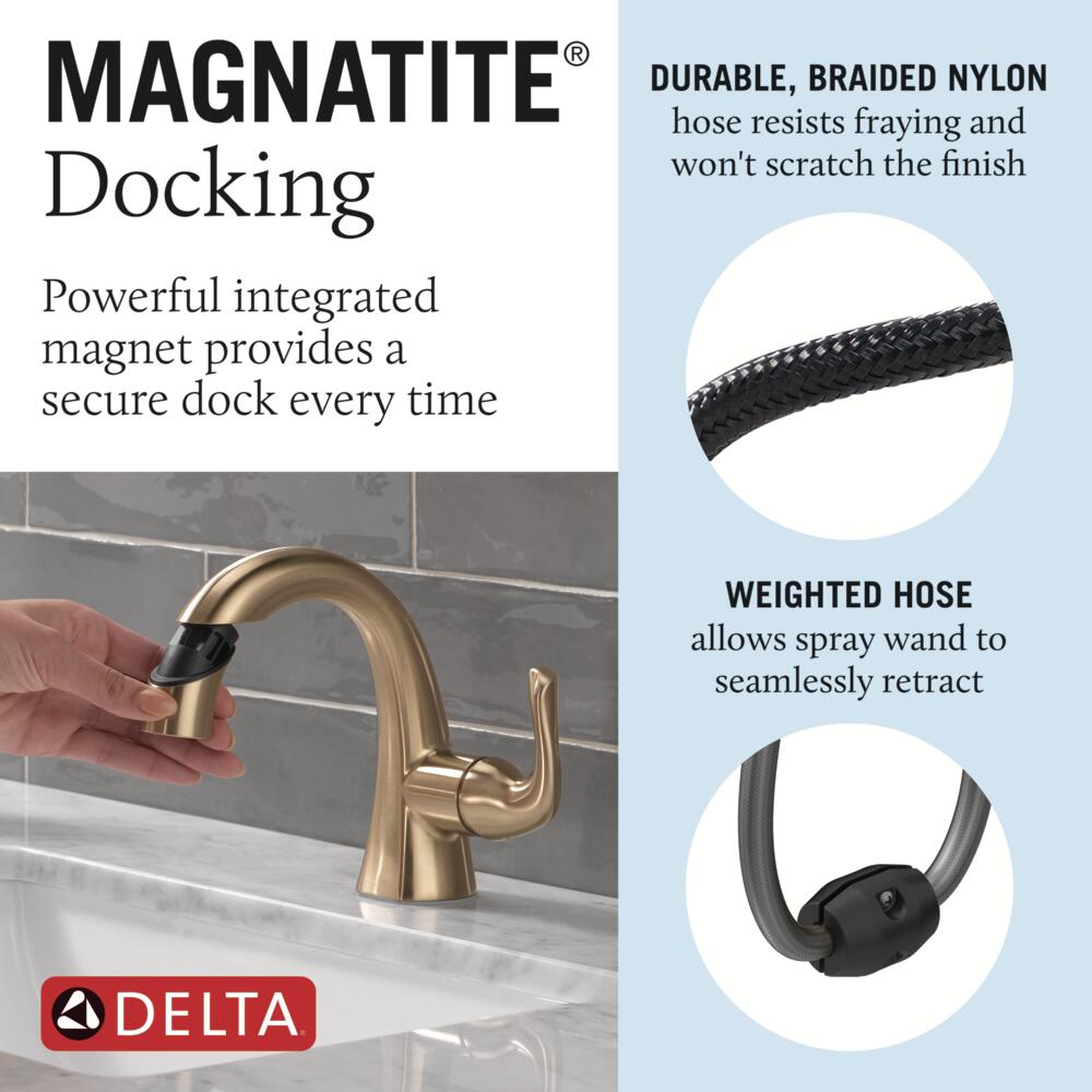 Delta Arvo Champagne Bronze Single hole 1-handle WaterSense Mid-arc Residential Handle