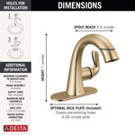 Delta Arvo Champagne Bronze Single hole 1-handle WaterSense Mid-arc Residential Handle