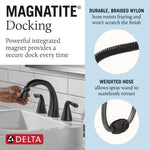 Delta Arvo Two Handle Widespread Pull-Down Bathroom Faucet in Matte Black, 35840LF-BLPD, MRSP: $385, FINAL PRICE: $ + TAX