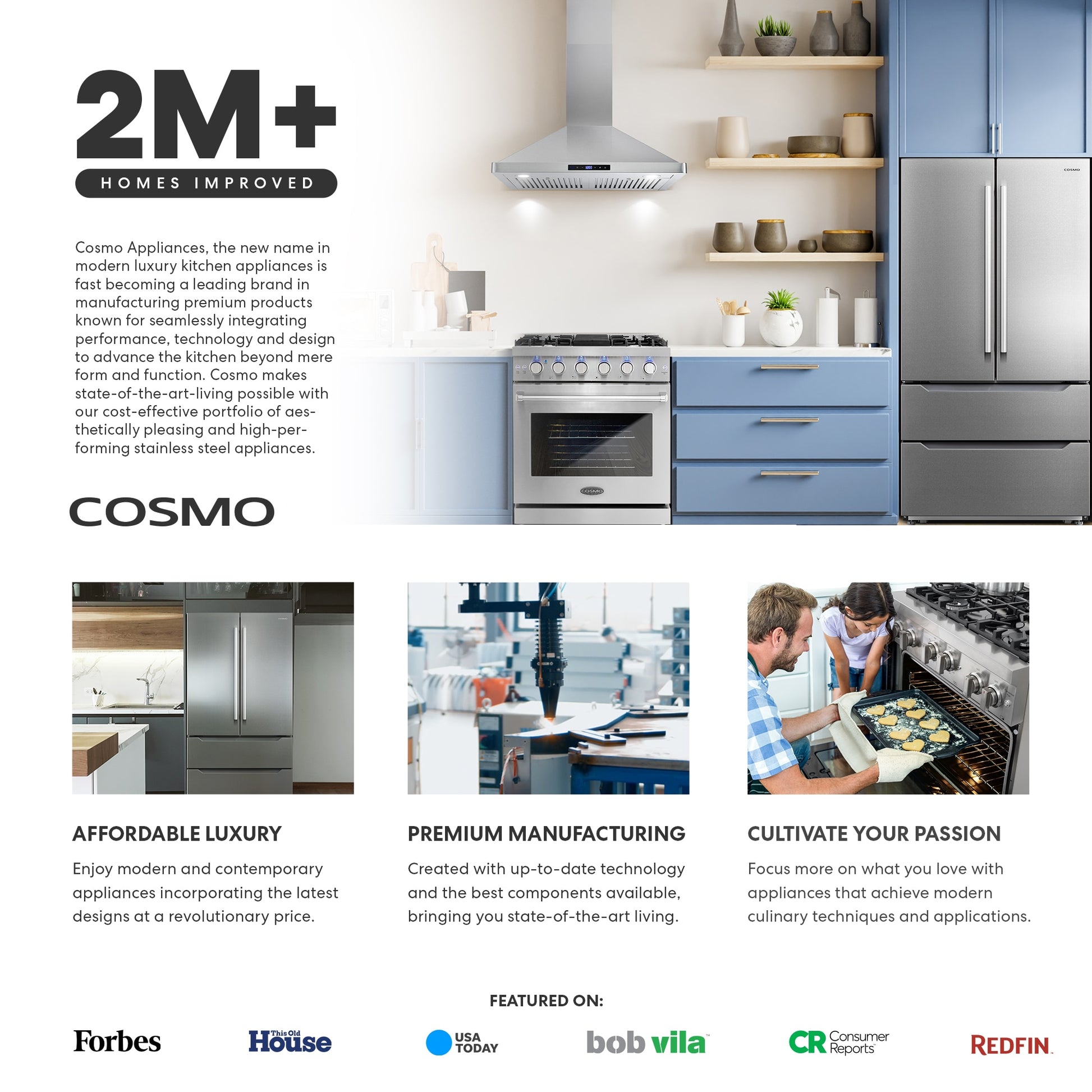 Cosmo COS-GRC366KB 36-in 6 burners 6.1-cu ft Convection Oven Slide-In Natural Gas Range ( Stainless Steel )