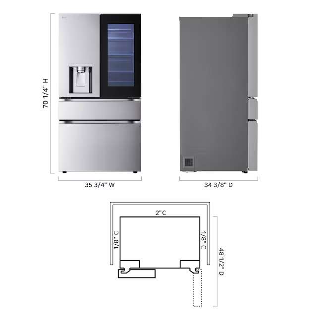 LG Standard-Depth InstaView MyColor 28.6-cu ft 4-Door 36-in French Door Refrigerator with Dual Ice Maker with Water and Ice Dispenser and Door within Door (PrintProof Stainless Steel), LF29S8365S *JR2512, Retail: $4,099.00, FINAL PRICE: $1,999.99 + TAX