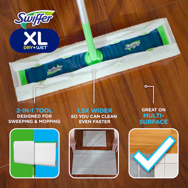 Swiffer Sweeper XL Dry + Wet Starter Kit Blend Non-wringing Flat Mop, 3700092816, MSRP: $22.98, FINAL PRICE: $11.99