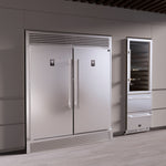 FORNO Rizzuto 27.6-cu ft Counter-Depth 60-in Wide Side-by-Side Refrigerator (Stainless Steel)