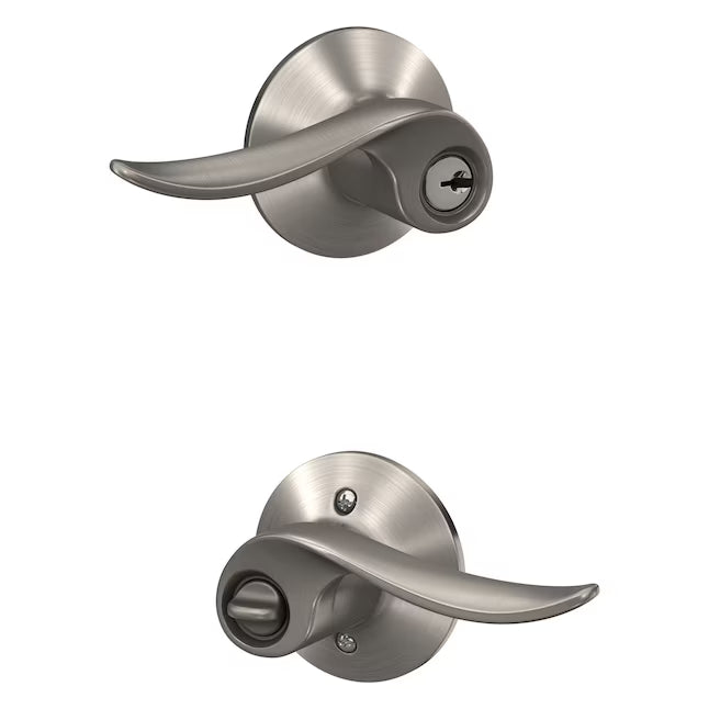 Schlage Sacramento Satin Nickel Exterior Keyed Entry Door Handle, F51VSAC619, FINAL PRICE: $29.99 + tax